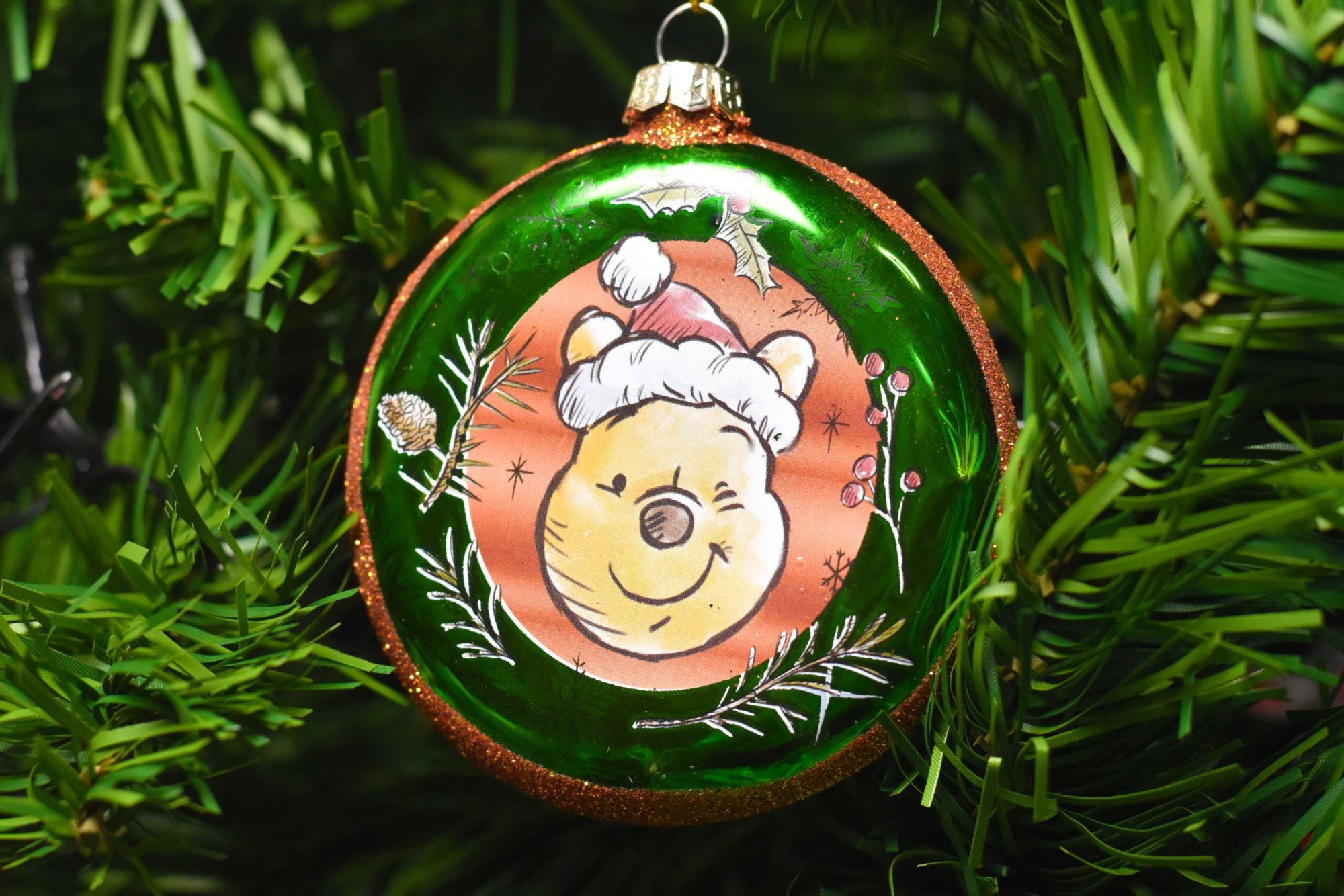Pooh glazen disc ornament