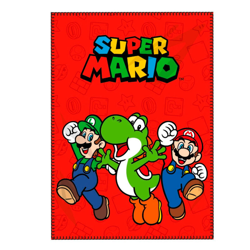 Super Mario Bros rood fleecedeken