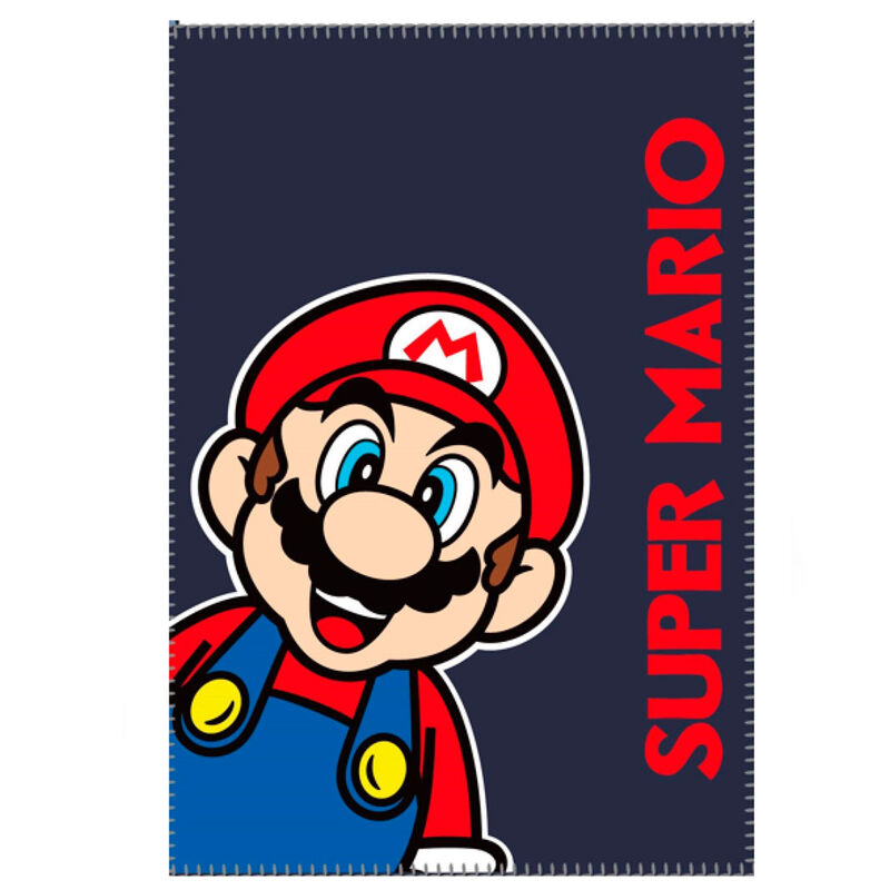 Super Mario Bros blauw fleecedeken