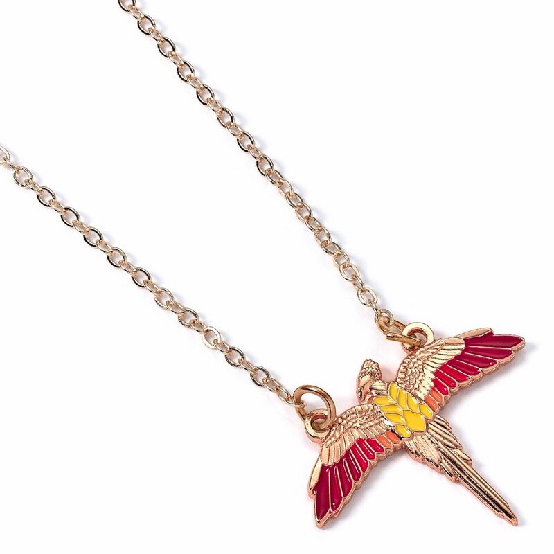 Harry Potter Rose Gold Plated Fawkes Necklace / Ketting.