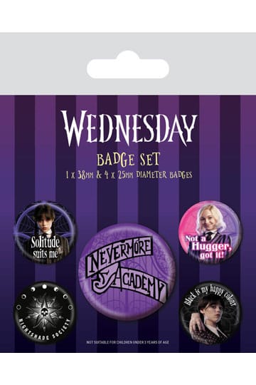 Wednesday Nevermore Pin-Buttons  Laat aan iedereen zien dat je fan bent van Wednesday!